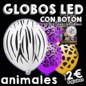 Globos LED estampado animal con botón