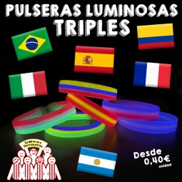 Pulseras Luminosas Triples Países